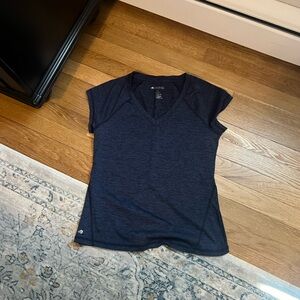 Indigo top with black lines